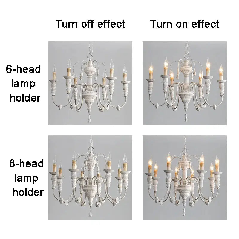 French Restaurant White Vintage Chandelier — alternate product view 3