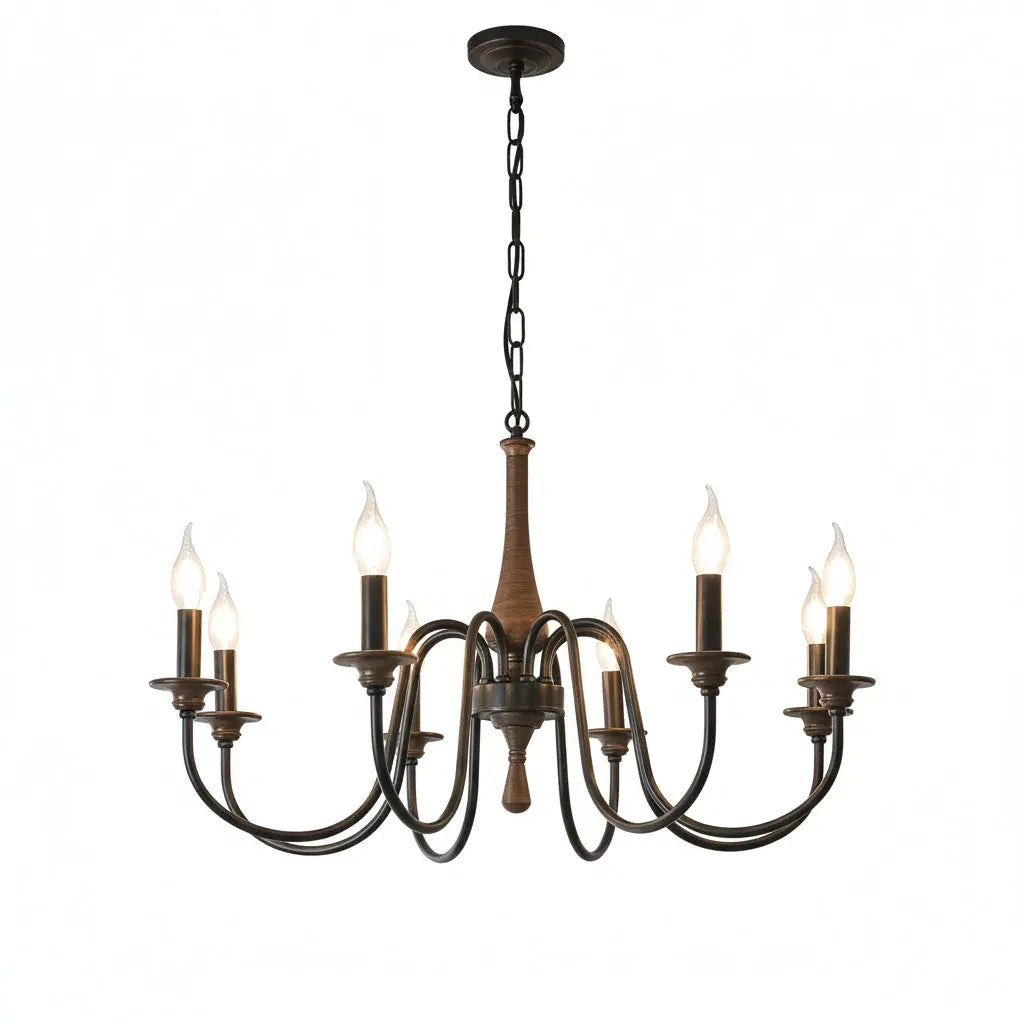 Nordic Retro Solid Wood Chandeliers — alternate product view 1