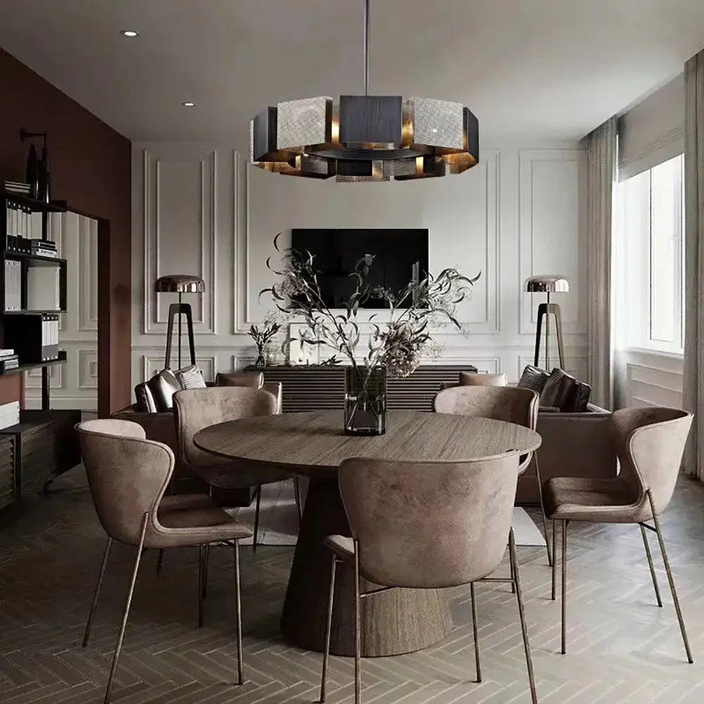 Industrial Style Black Metal Chandeliers — product view