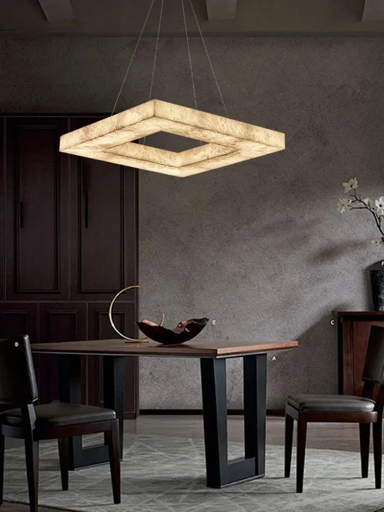 Luxury Marble Lighting Square Chandeliers — alternate product view 2