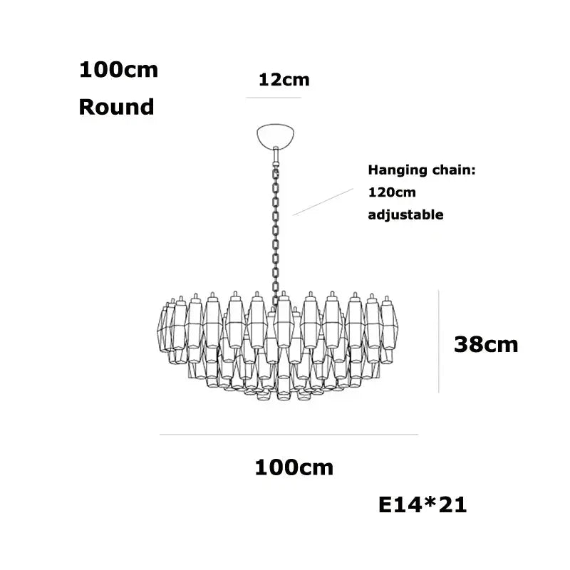 Glass Art Dining Room Chandelier — alternate product view 10
