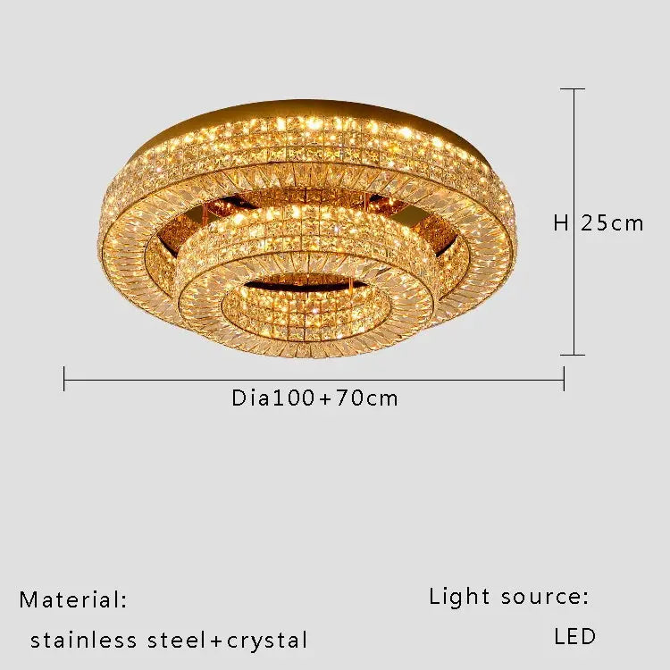 Modern Two Tier Crystal Luxury Ceiling Lights — alternate product view 8