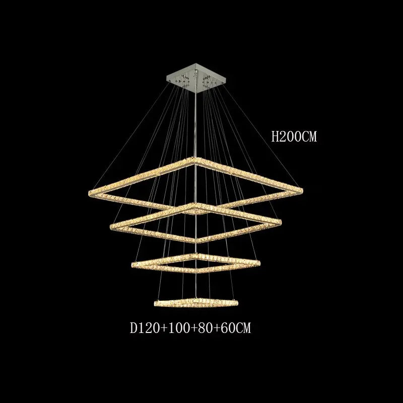 Modern Crystal Square Pendant Light — alternate product view 9