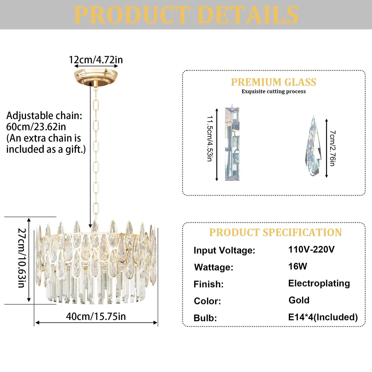 Luxurious Crystal Chandeliers — alternate product view 7