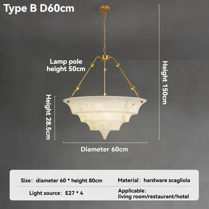 White Artistic Marble Chandelier For Dining Room — alternate product view 10