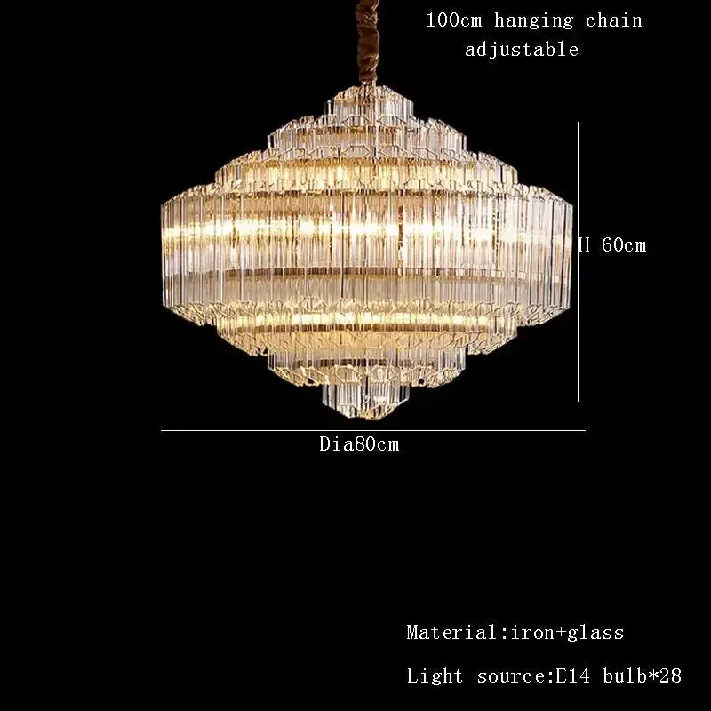 Luxury Glass Crystal Modern Chandelier — alternate product view 9
