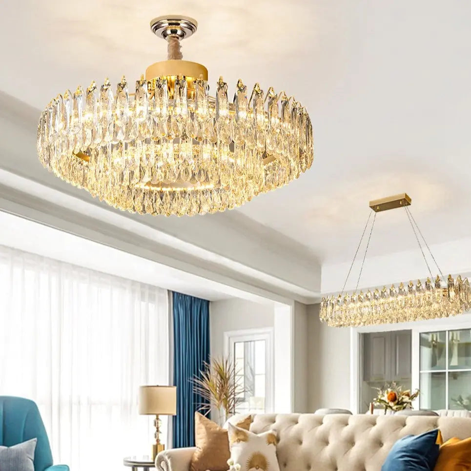 Crystal Modern Design Straight Chandelier — alternate product view 2