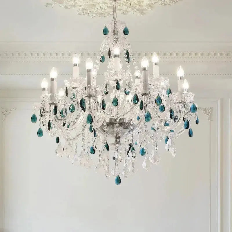 French Blue Crystal Chandelier — alternate product view 2