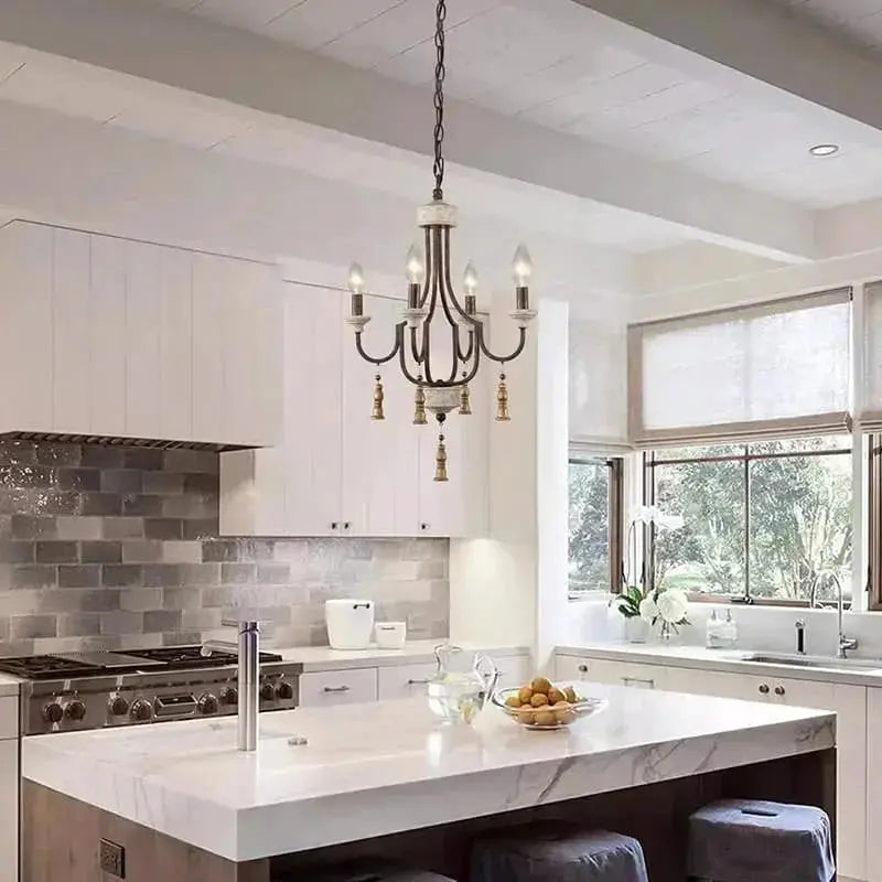 Grey French Rustic Chandelier — product view