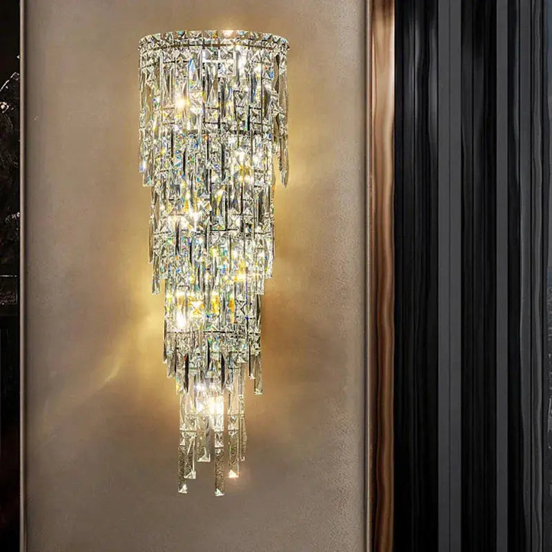 Hotel Lobby Corridor Crystal Wall Lamp — product view