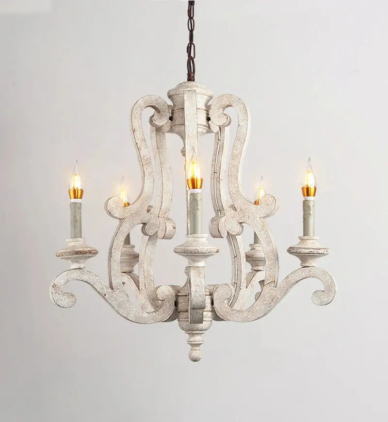 Antique Farmhouse Wooden Chandelier — alternate product view 4