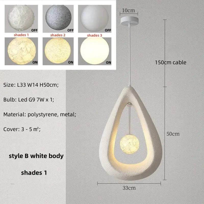 Long Wabi Sabi Dining Room Unique LED Lights — alternate product view 11