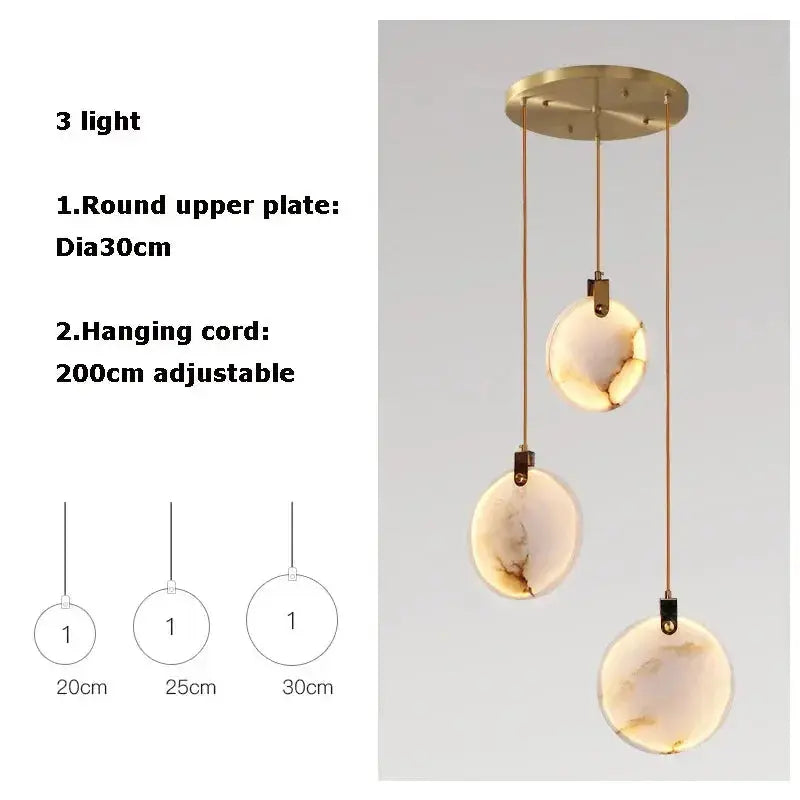 Luxury Natural Stone Pendant Lamp — alternate product view 4