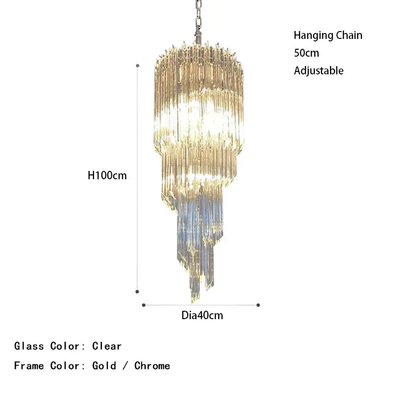 Varenza Modern Luxury Pink Glass Chandelier — alternate product view 6