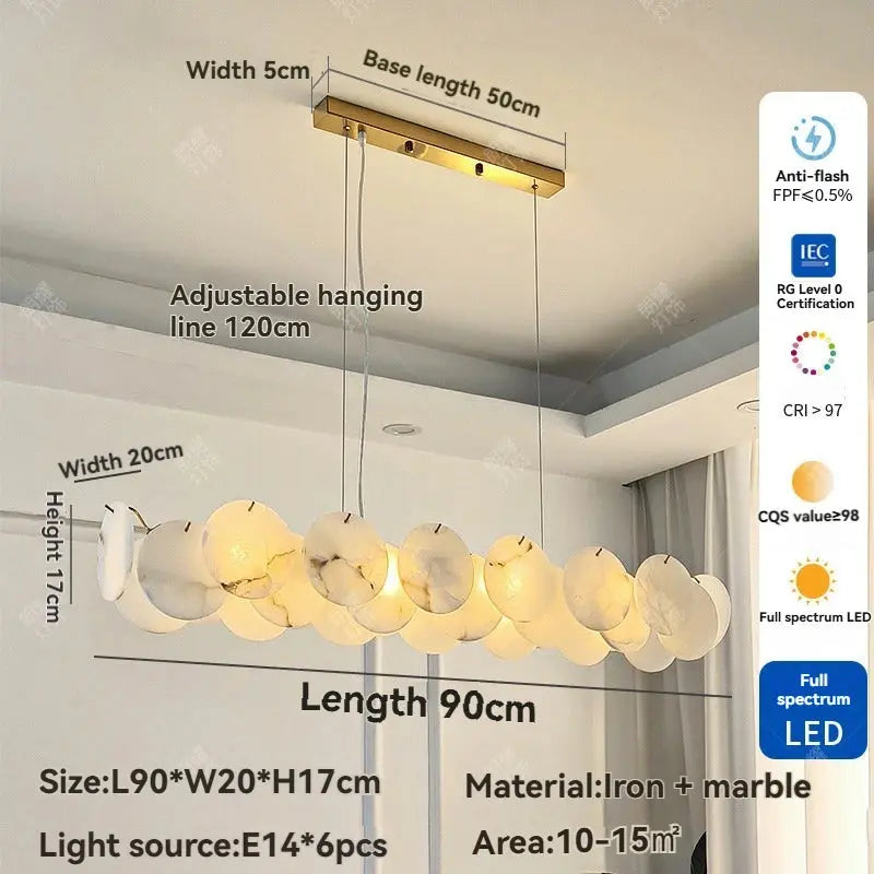 Modern White Marble Alabaster Round Lamp — alternate product view 7