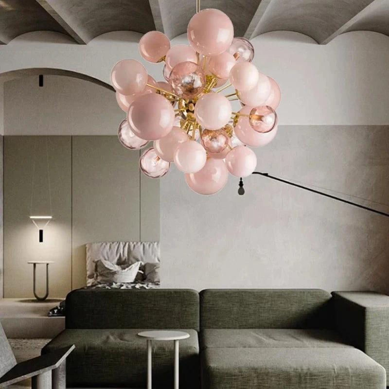 Bolla Modern Coloured Glass Bubble chandelier, product gallery image 5 of 9
