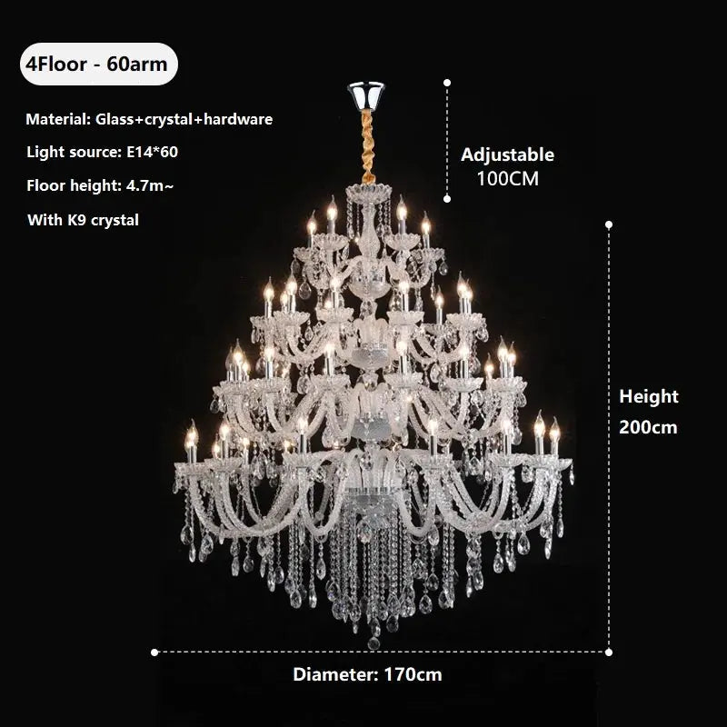 Villa Foyer Extra Large Crystal Chandelier — alternate product view 9