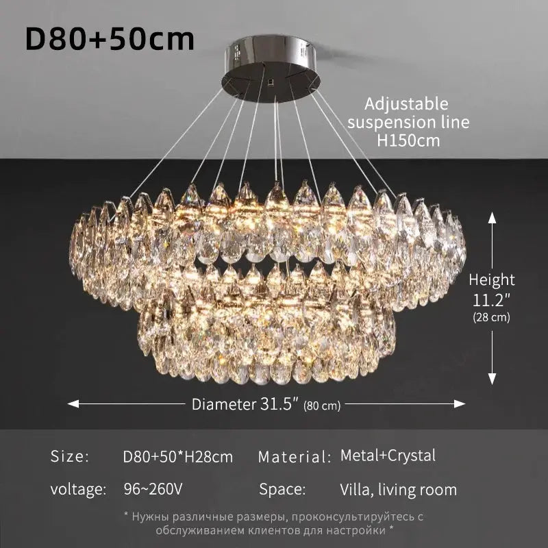 Luxury Crystal Bedroom Chandelier — alternate product view 7