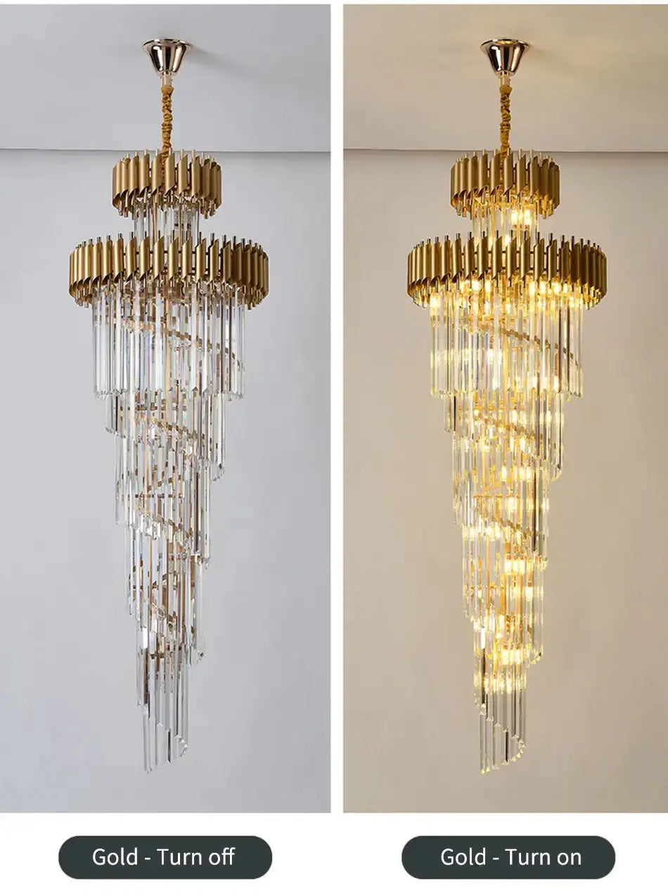 Long Black Crystal Loft Chandelier — alternate product view 13