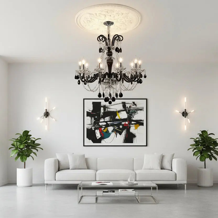 Black French Crystal Chandelier — product view