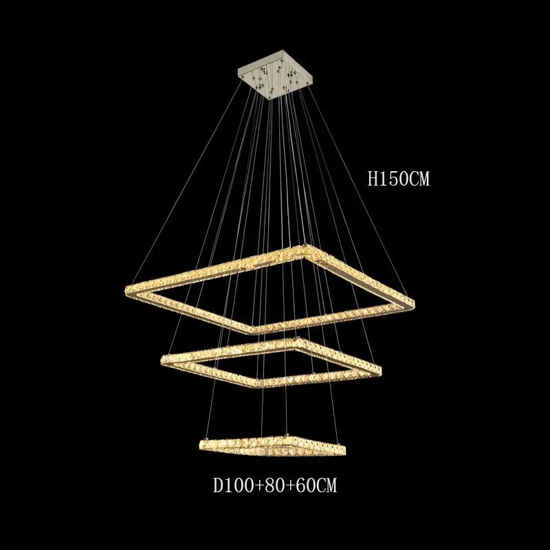 Modern Crystal Square Pendant Light — alternate product view 6