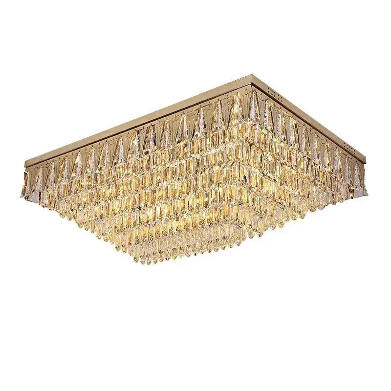 Rectangular Round Crystal Luxury Ceiling Lamp — alternate product view 1