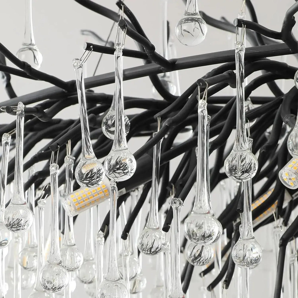 Nordic Luxury Home Decor Black Water Drop Chandelier — alternate product view 3