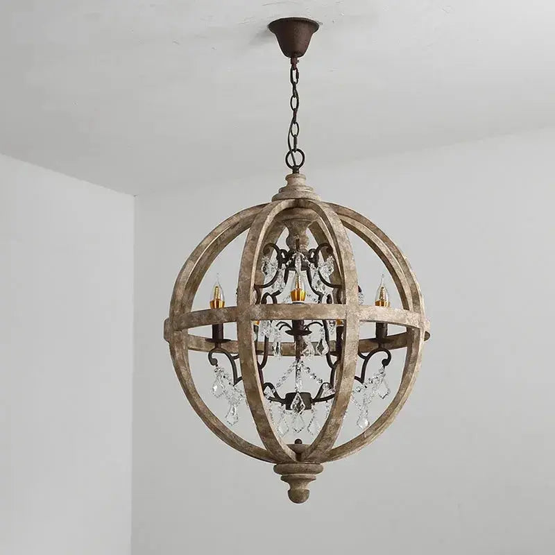 Farmhouse Wooden Rustic Hanging Light Fixtures — alternate product view 3