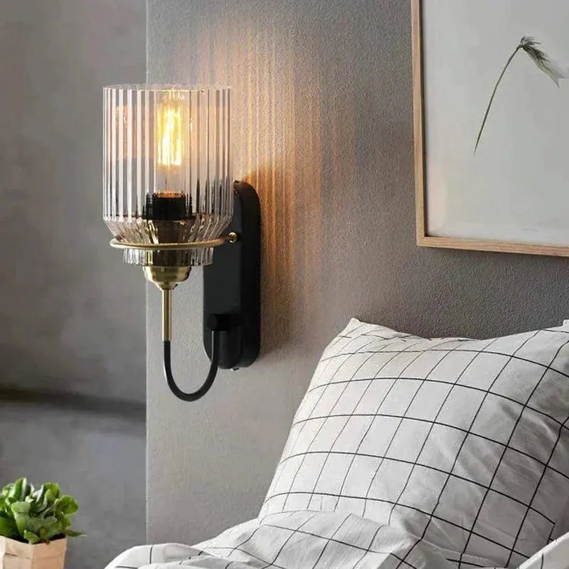 Retro Industrial Style Bedroom Glass Wall Lamp — alternate product view 2