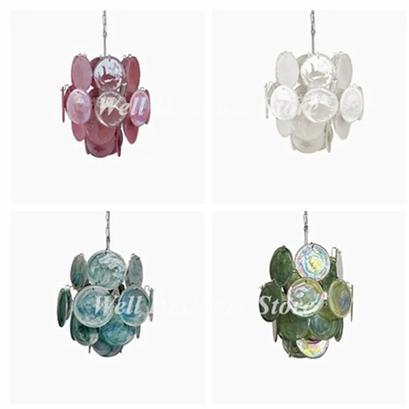 Calista Murano-inspired Art Deco Glass chandelier, product gallery image 5 of 15