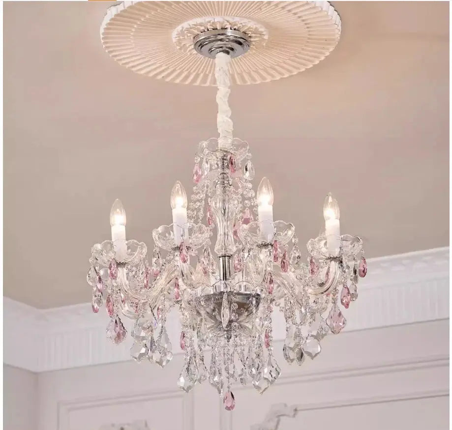 Pink Crystal Chandelier — alternate product view 3