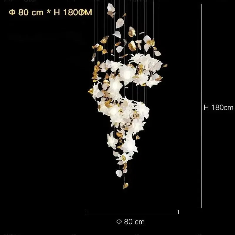 Duplex Villa Designer Flower Shaped Luxury Chandelier — alternate product view 7
