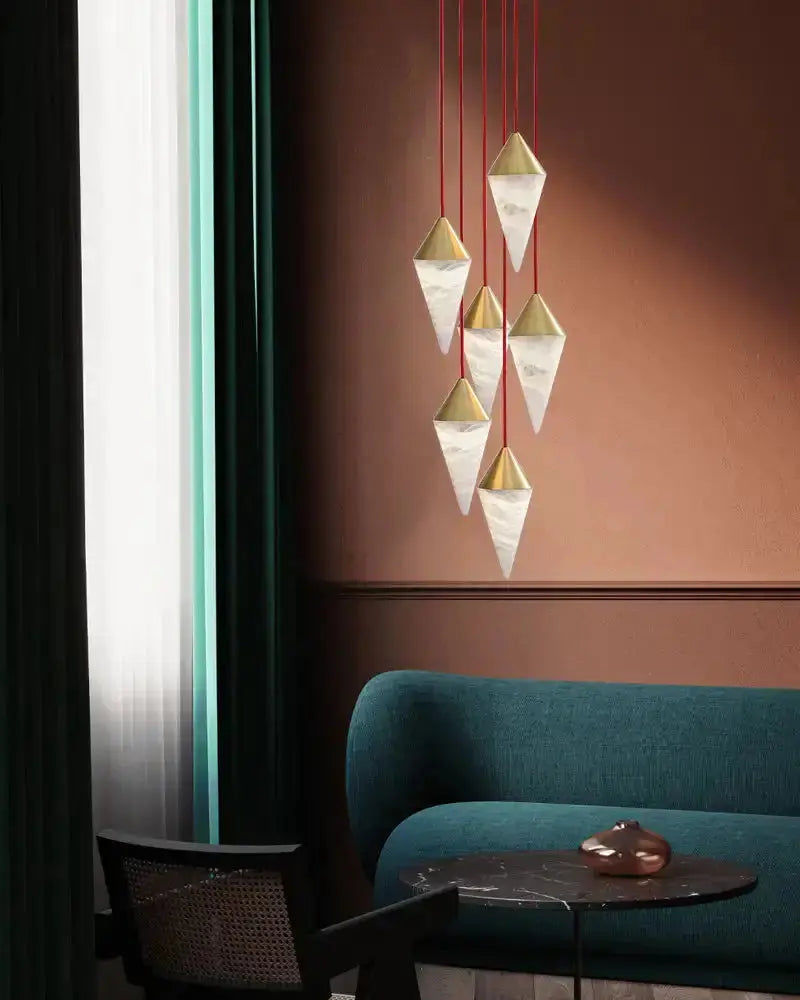 Modern Alabaster Cone Cluster Chandelier — alternate product view 6