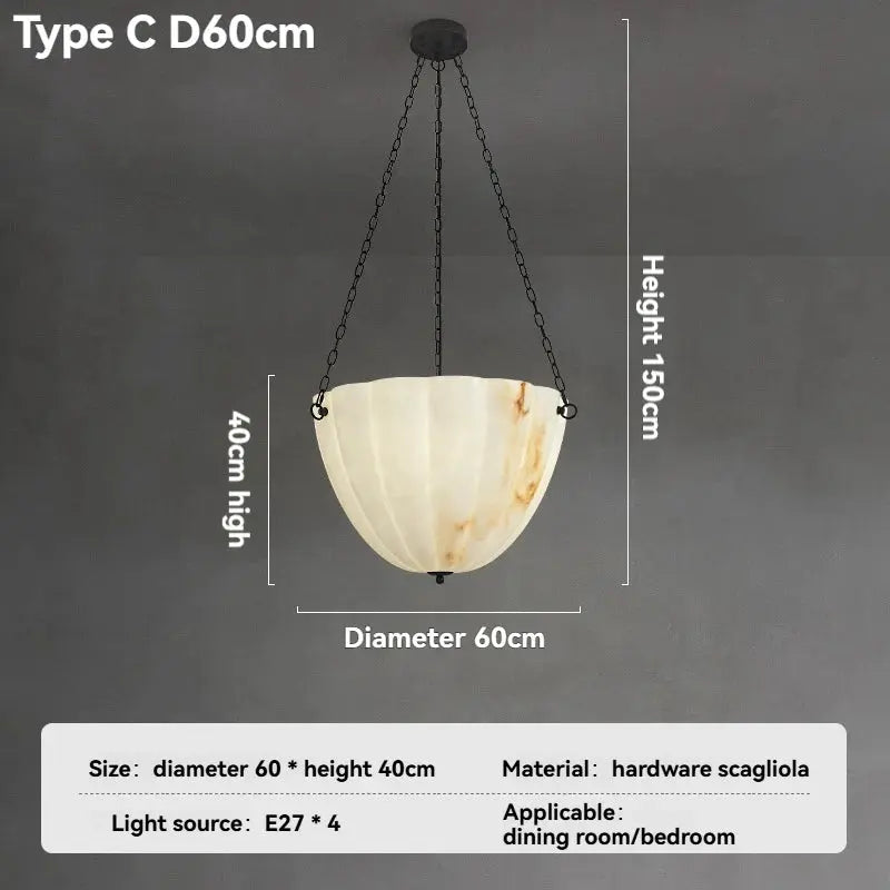 White Artistic Marble Chandelier For Dining Room — alternate product view 12
