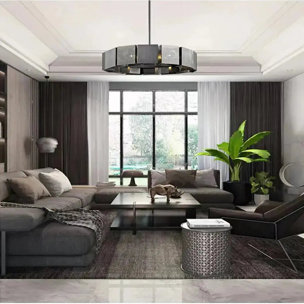Industrial Style Black Metal Chandeliers — alternate product view 5