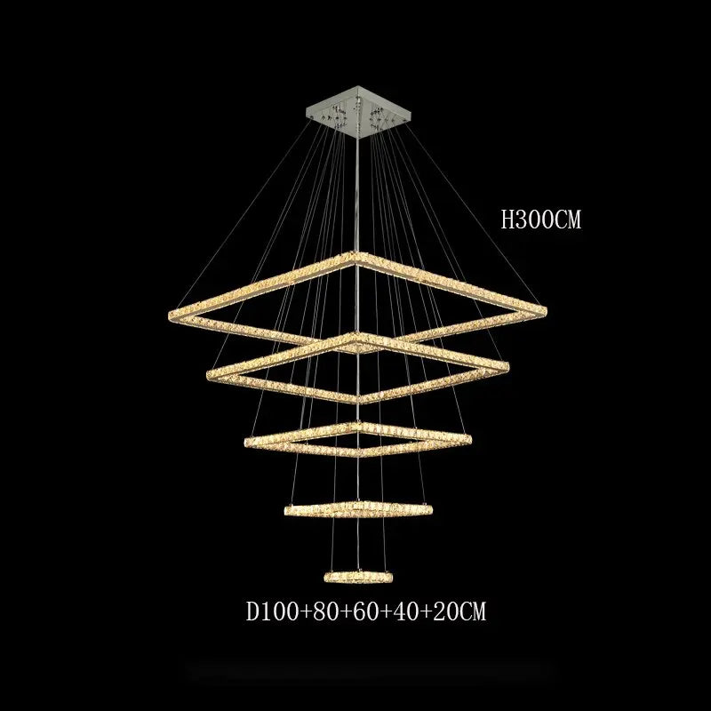 Modern Crystal Square Pendant Light — alternate product view 11