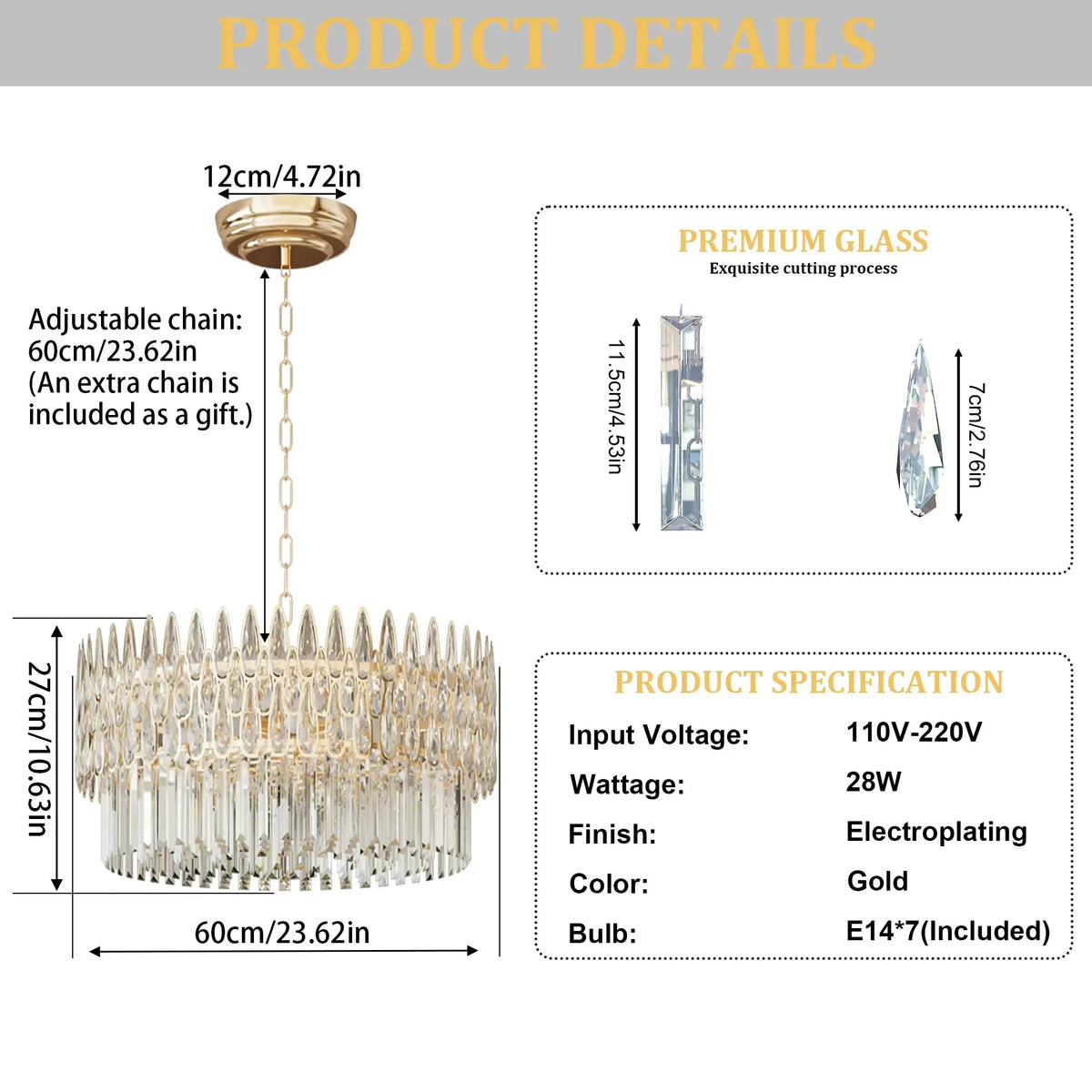 Luxurious Crystal Chandeliers — alternate product view 6