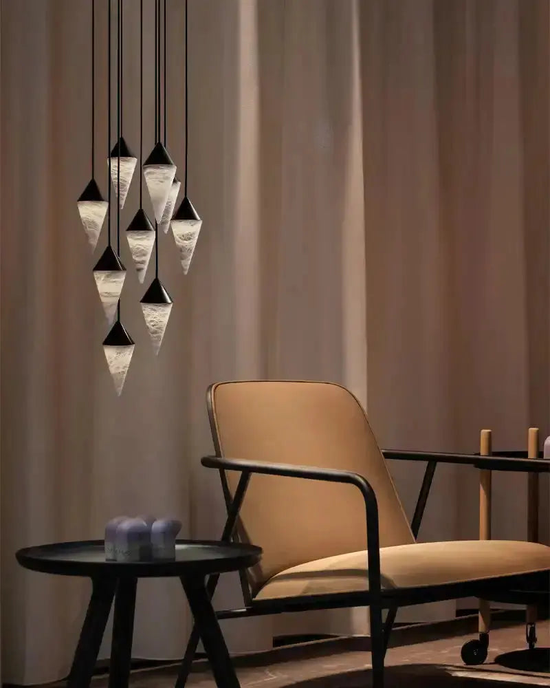 Modern Alabaster Cone Cluster Chandelier — alternate product view 5