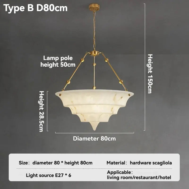 White Artistic Marble Chandelier For Dining Room — alternate product view 11