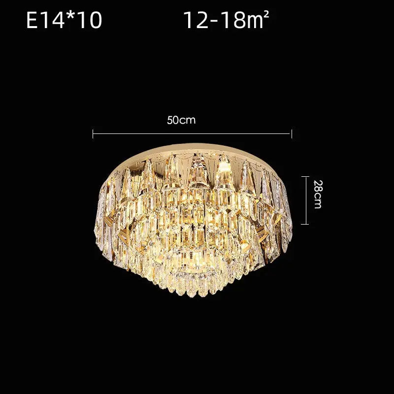 Rectangular Round Crystal Luxury Ceiling Lamp — alternate product view 9