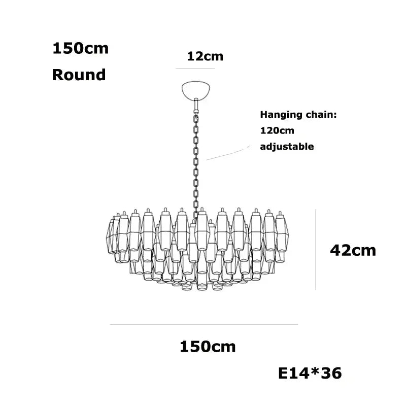 Glass Art Dining Room Chandelier — alternate product view 16
