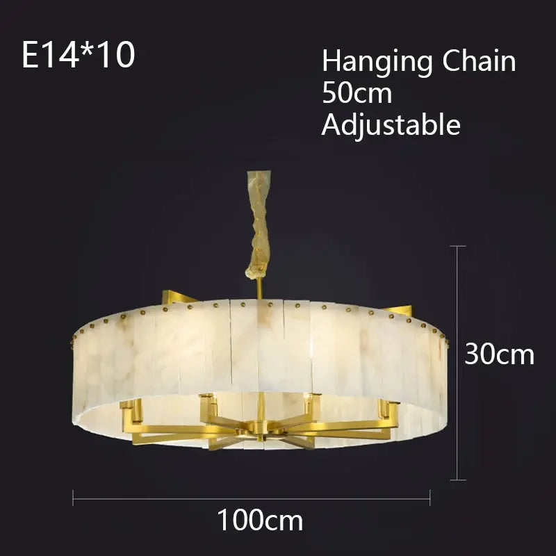 New Round Natural Marble Chandeliers — alternate product view 4