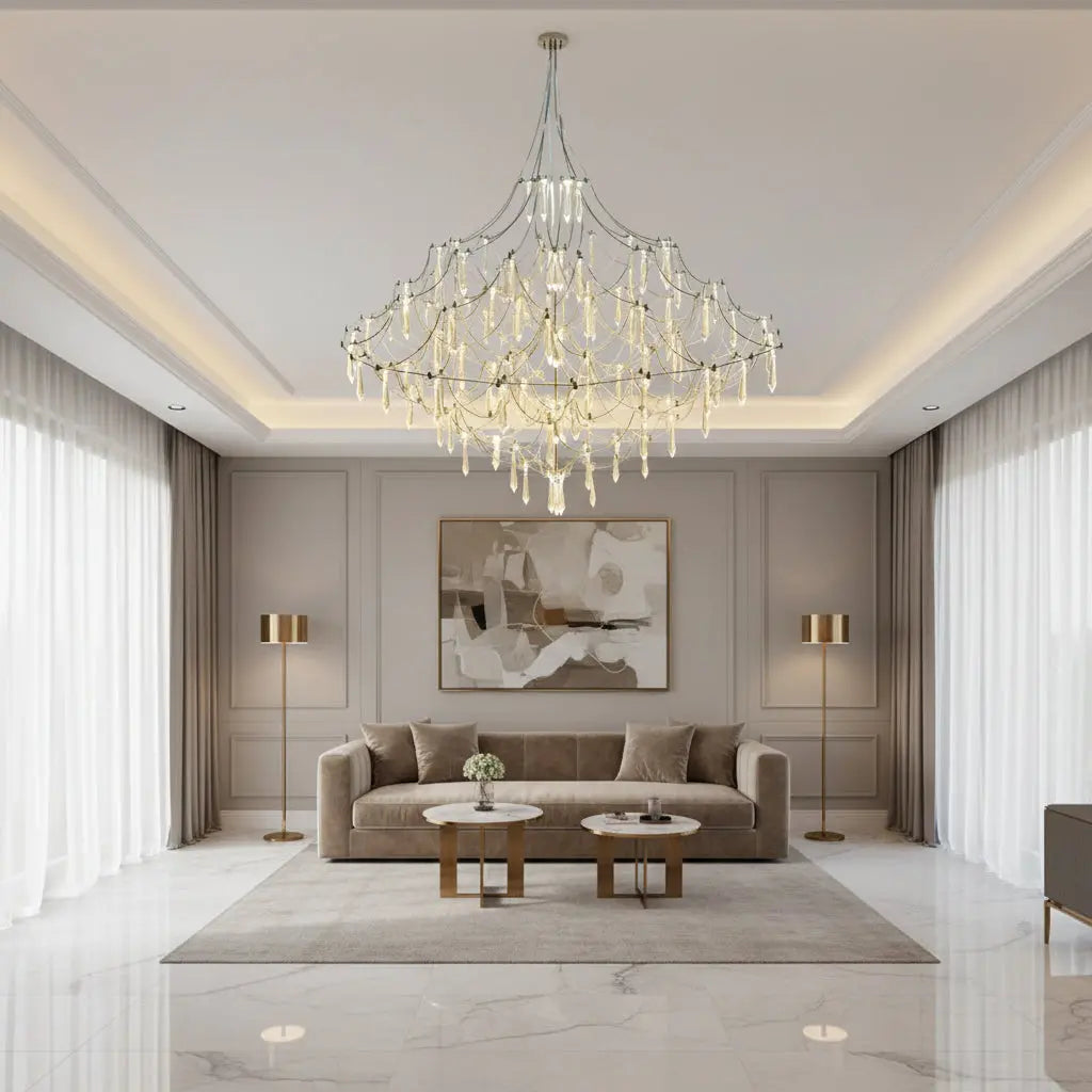 Abstract Design Crystal Cube Chandelier — product view