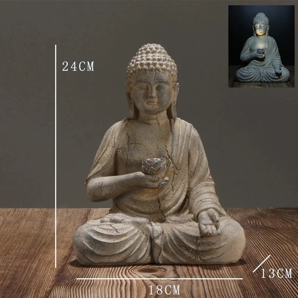 Resin Solar Buddha Statue — alternate product view 5