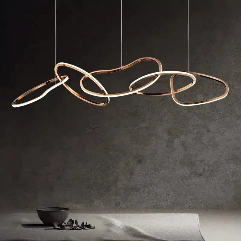 Modern Rose Gold LED Chandelier — alternate product view 3