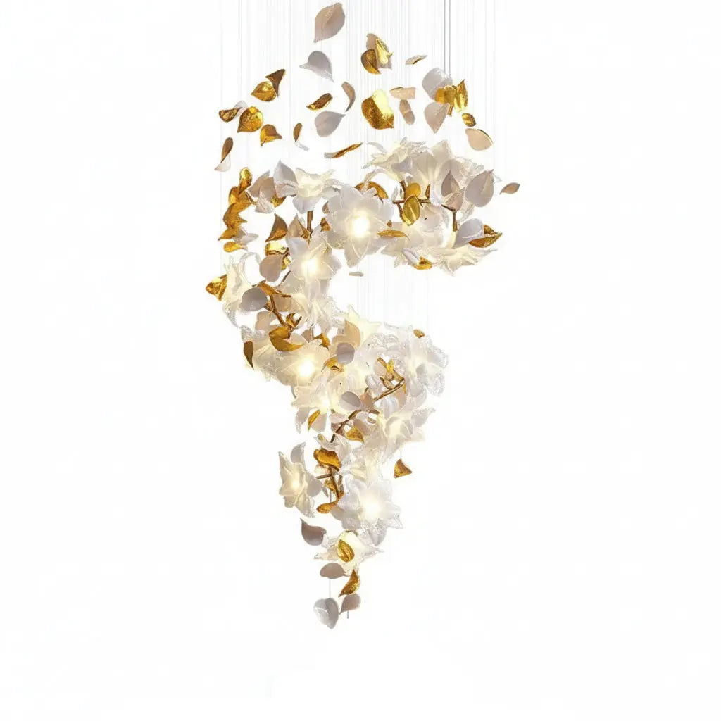 Duplex Villa Designer Flower Shaped Luxury Chandelier — alternate product view 1