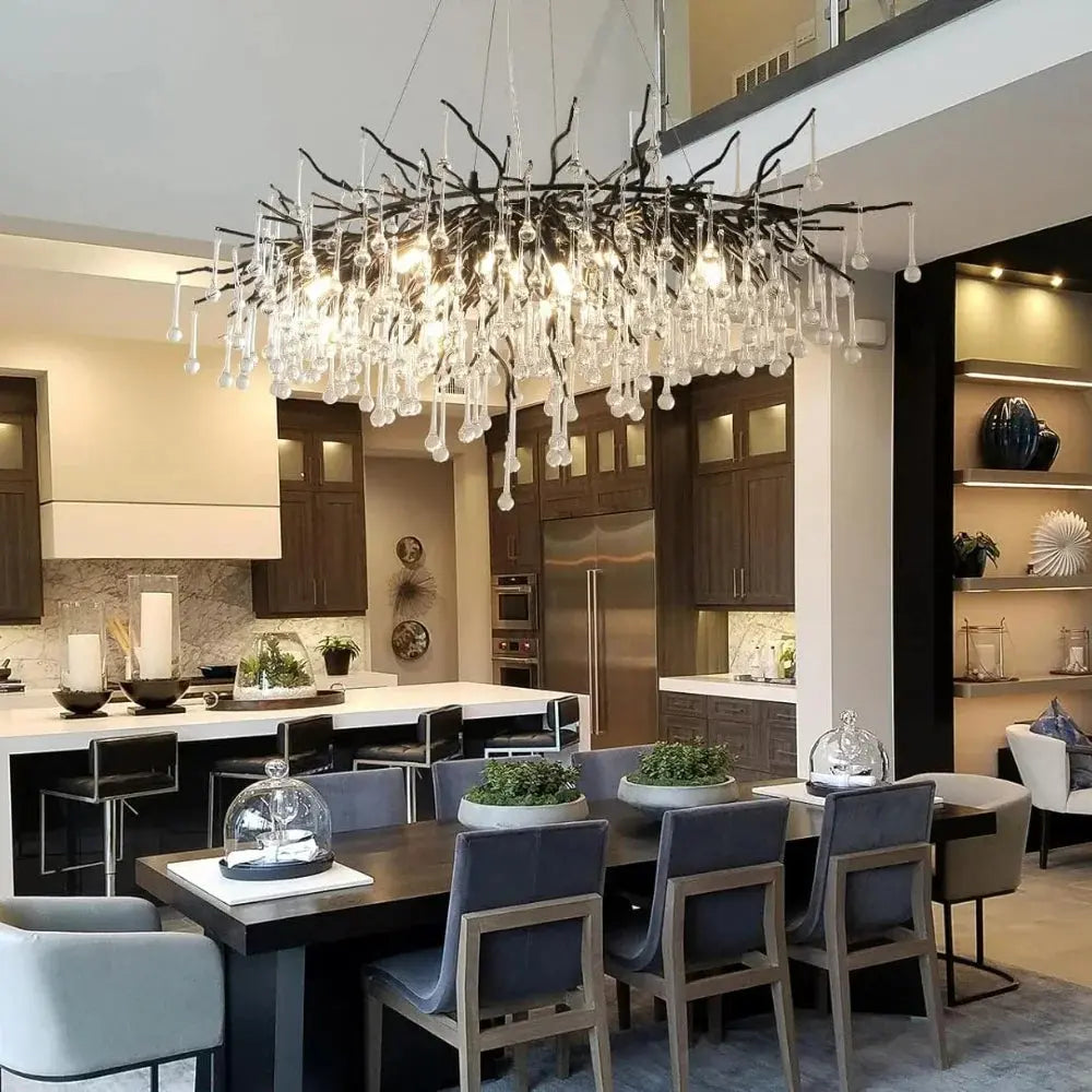 Nordic Luxury Home Decor Black Water Drop Chandelier — alternate product view 5