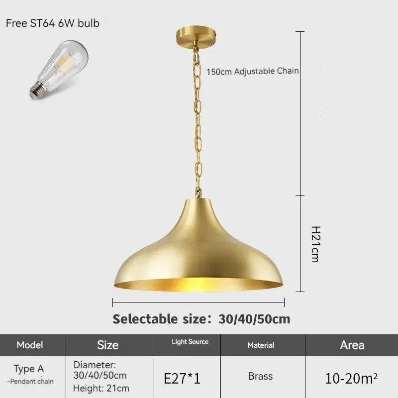 American Brass Pendant Lights — alternate product view 11
