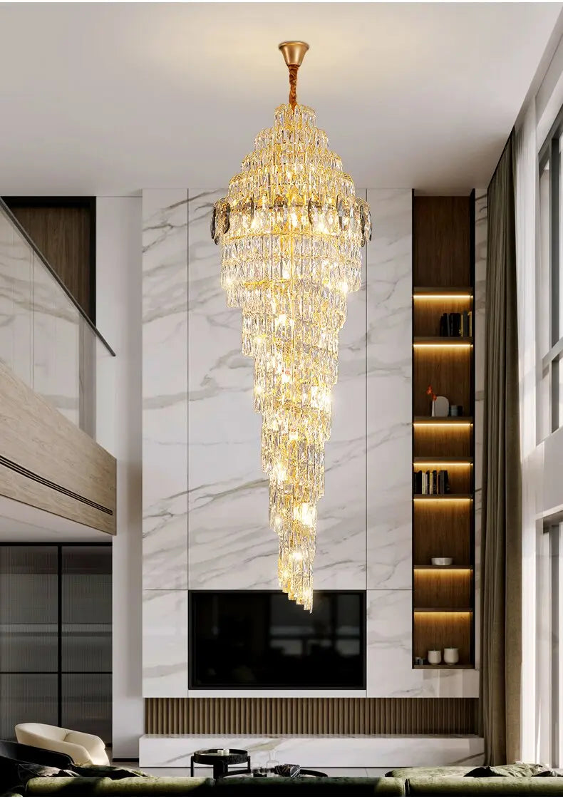 Luxury High Ceiling Long Chandelier — alternate product view 5
