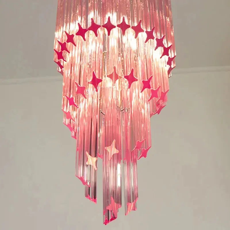 Varenza Modern Luxury Pink Glass Chandelier — alternate product view 5